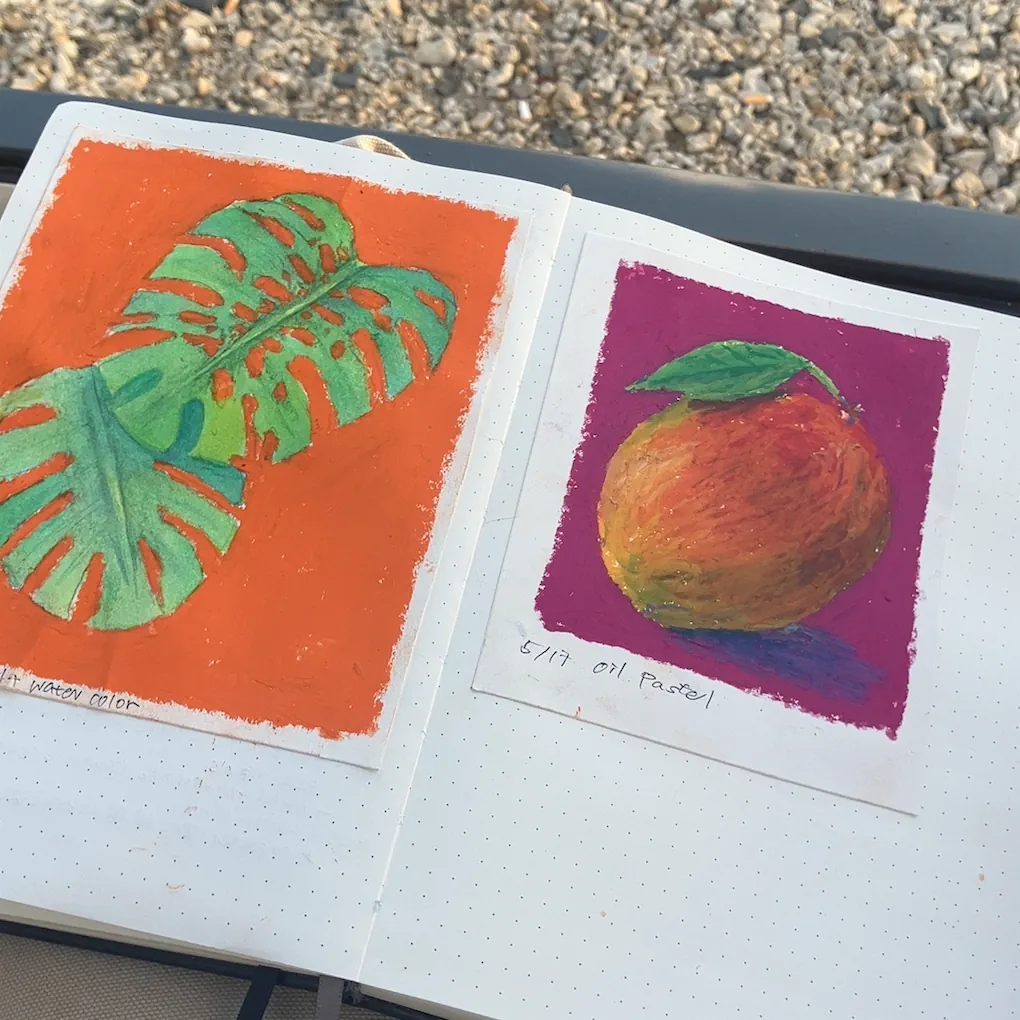 oil pastel drawing